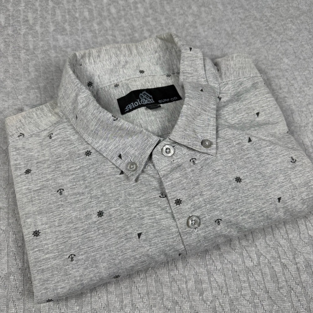 Molokai Surf Co. Gray Patterned Men’s Shirt XXL